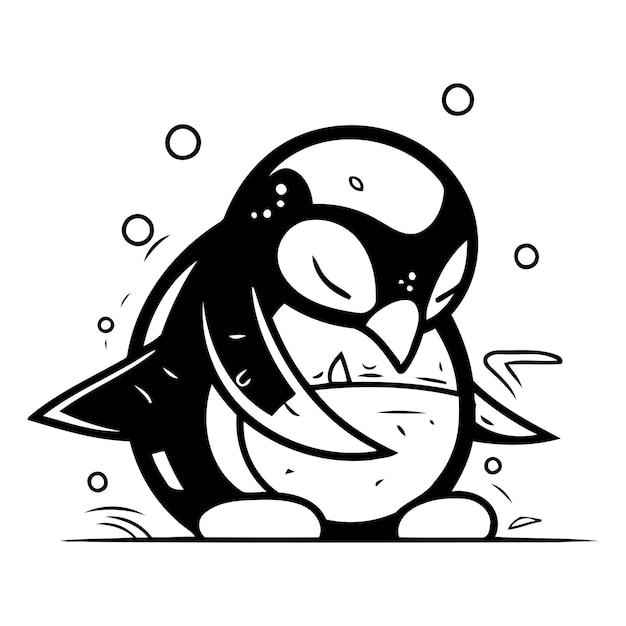 Vector penguin vector illustration cute cartoon penguin character