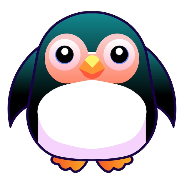 Penguin vector illustration flat cartoon style logo cute penguin icon animal nature icon isolated