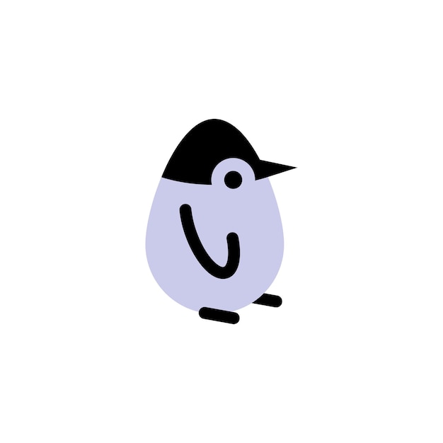 Vector penguin. vector logo in bold line style