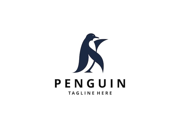 Illustrazione del logo vettoriale del pinguino, simbolo animale