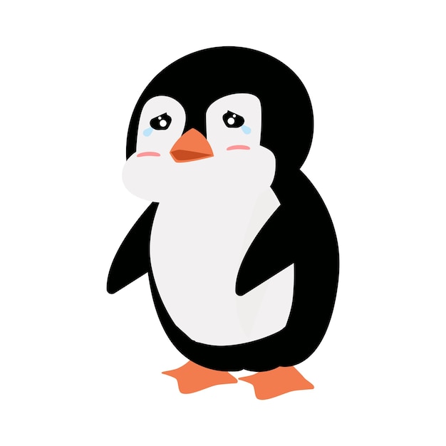 Penguin vogel huilen cartoon vector