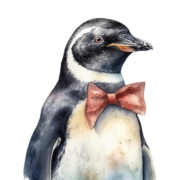 Pinguino acquerello con bambini e solo vettore realistico famiglia di pinguini vettoriali