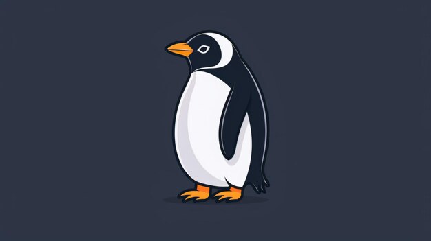 Vector a penguin with a black background that has a white tail