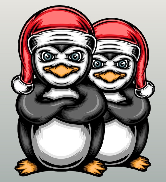 Пингвин в новогодней шапке