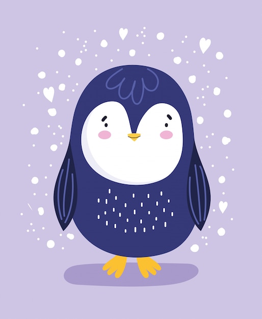 Penguin with hearts