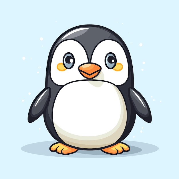 Vector a penguin with a yellow tag that says 