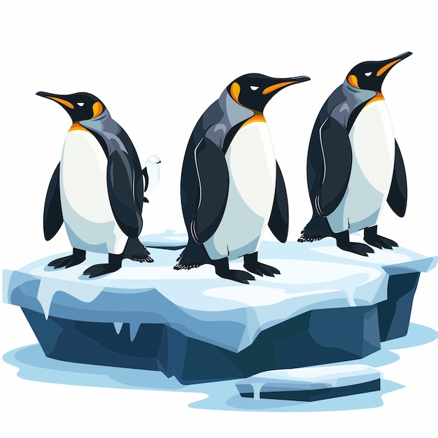 Vector penguins on ice 1