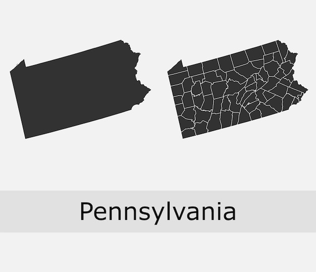 Vector pennsylvania map counties outline