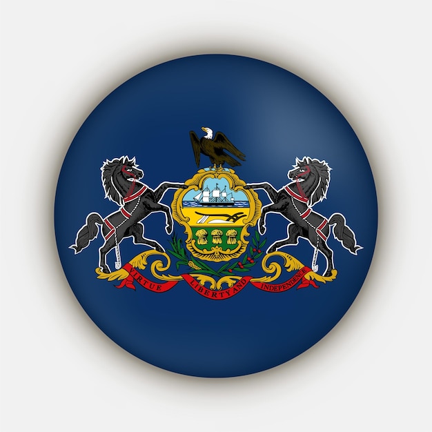 Pennsylvania state flag Vector illustration