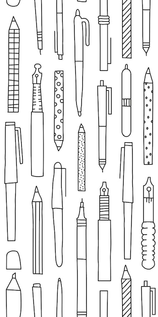 Vector pens seamless vector pattern design