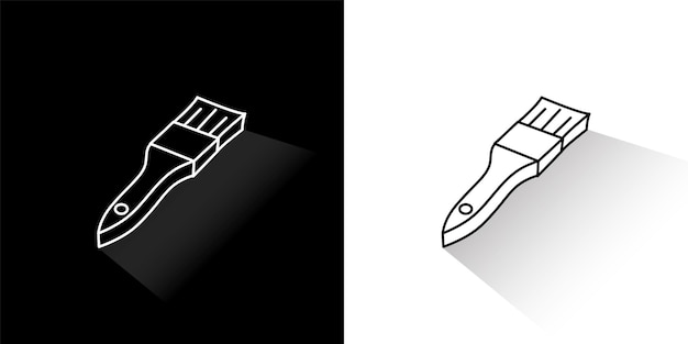 Penseel lijn pictogram overzicht vector teken lineaire stijl pictogram geïsoleerd op wit en zwart