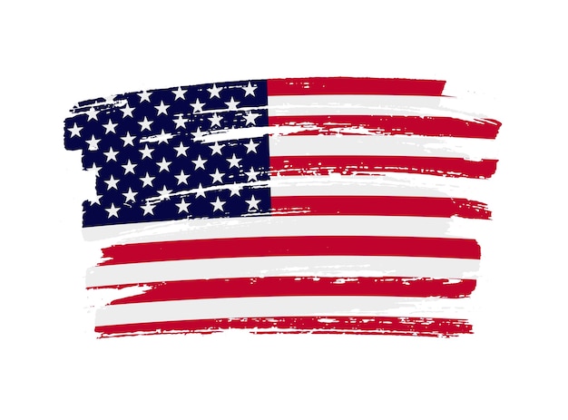 Penseelstreek amerikaanse vlag