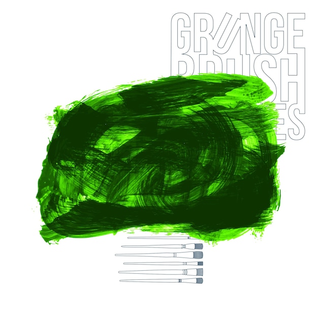 penseelstreek en textuur Grunge vector abstracte handgeschilderde element Onderstrepen en boordmotief