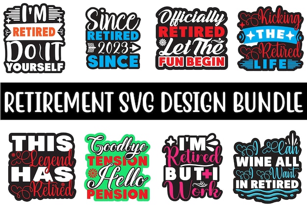 Pensioen svg design bundel