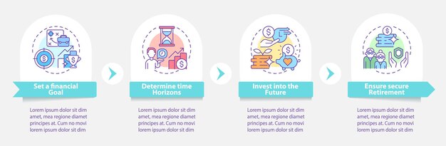 Pension preparation vector infographic template