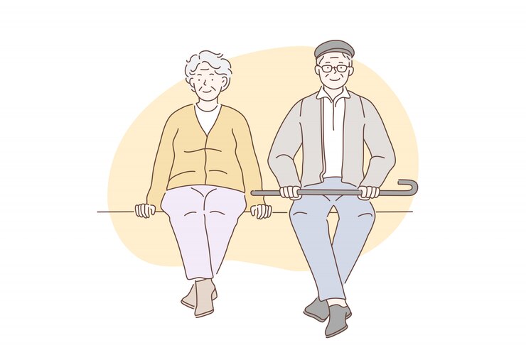 연금 수급자, 조부모, 노인.