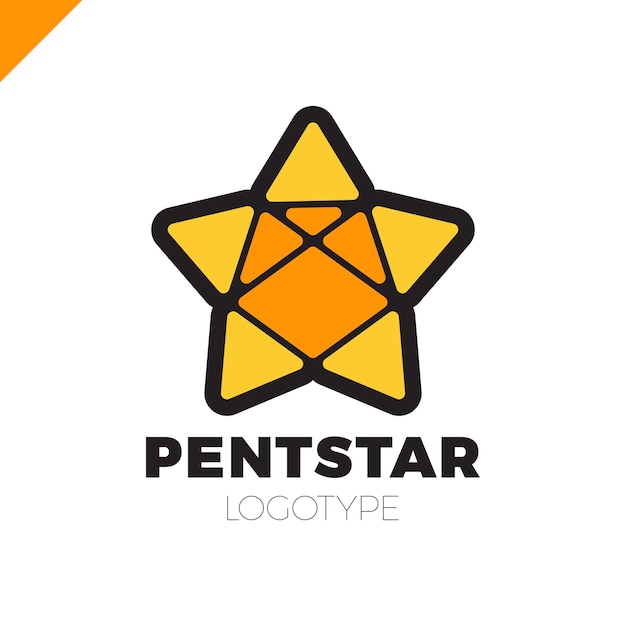 Logo penta line star. pentagono star direction