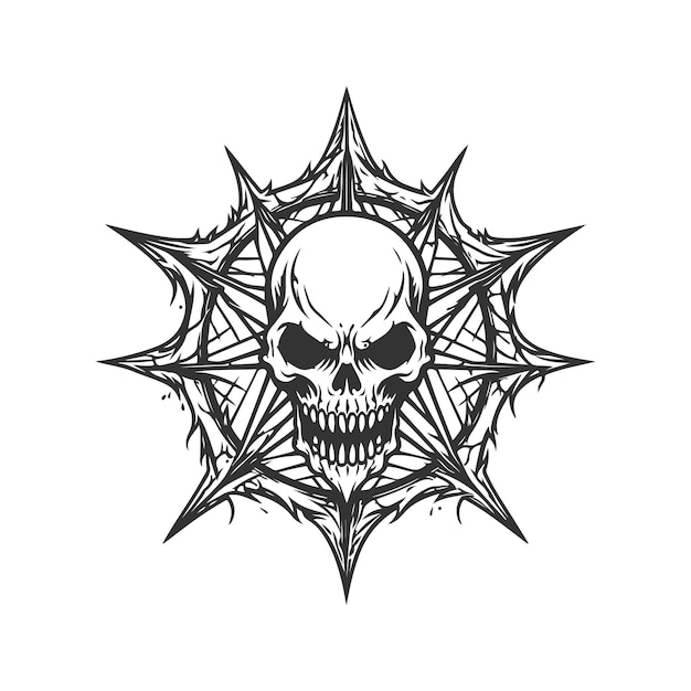 пентакль мошенник винтажный логотип штриховая графика концепция черно-белый цвет рисованной иллюстрации