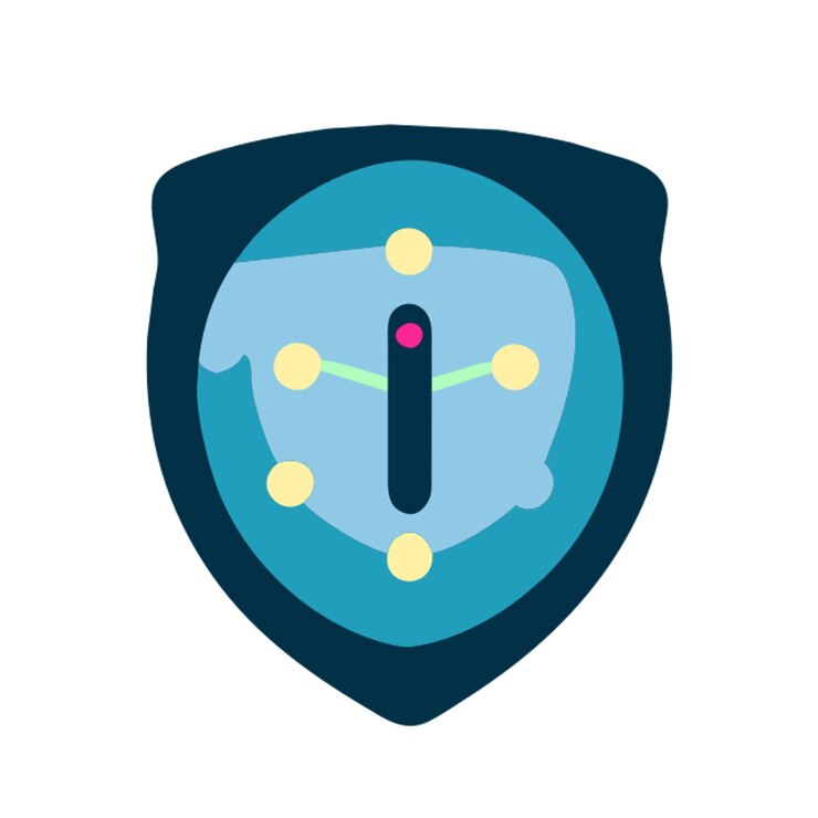 Vector pentagon icon colored shapes