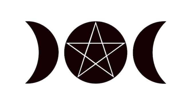 Vector pentagram astrologie luna astral esoterico