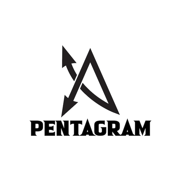 Pentagram devil warrior logo ontwerp templet