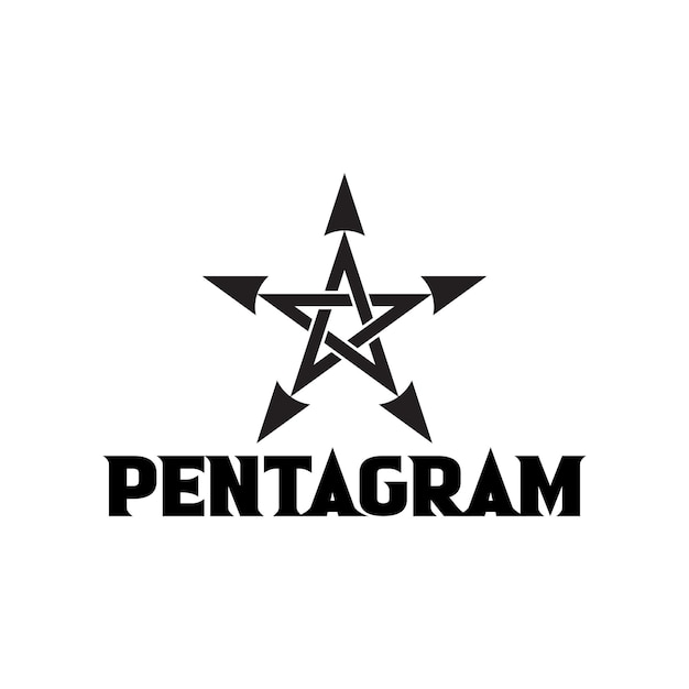 Vector pentagram devil warrior logo ontwerp templet