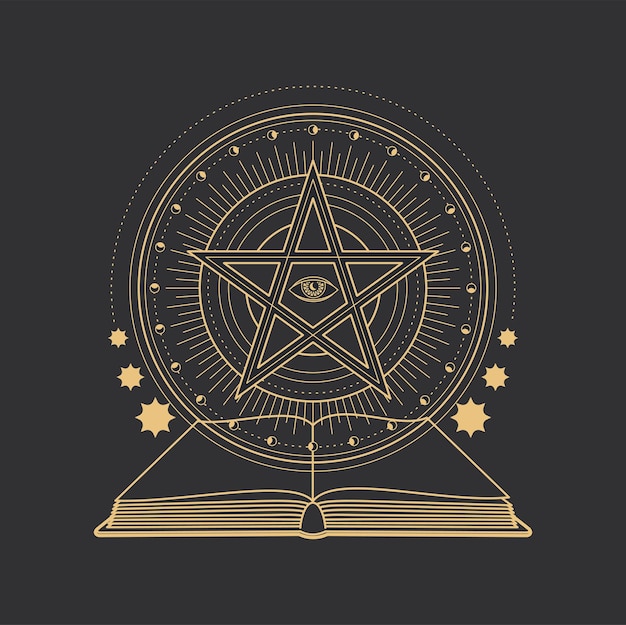 Pentagram occult esoterisch en magisch tarotsymbool