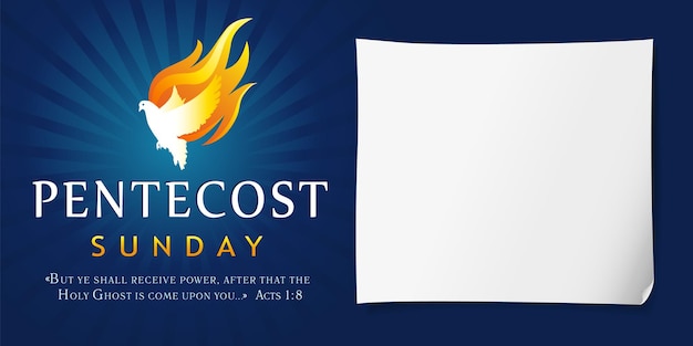 Pentecost Sunday poster with blank for text Invitation template Pentecost day greeting card