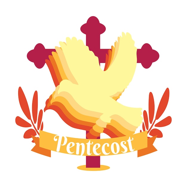 Vector pentecost whit sunday poster vector background