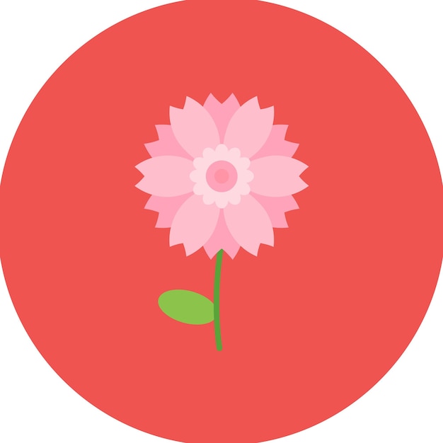 Vector peony flat illustration