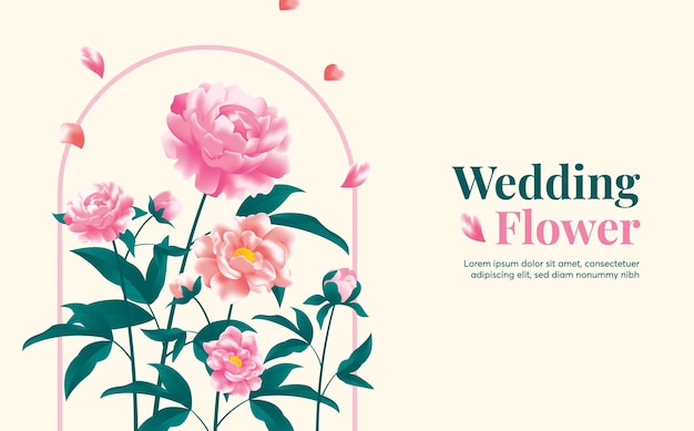 Fiore di peonia per invito a nozze