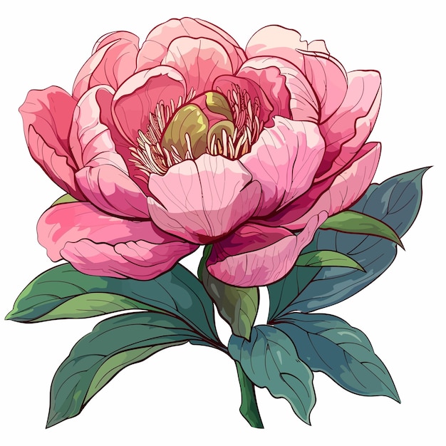 Vector peony flower