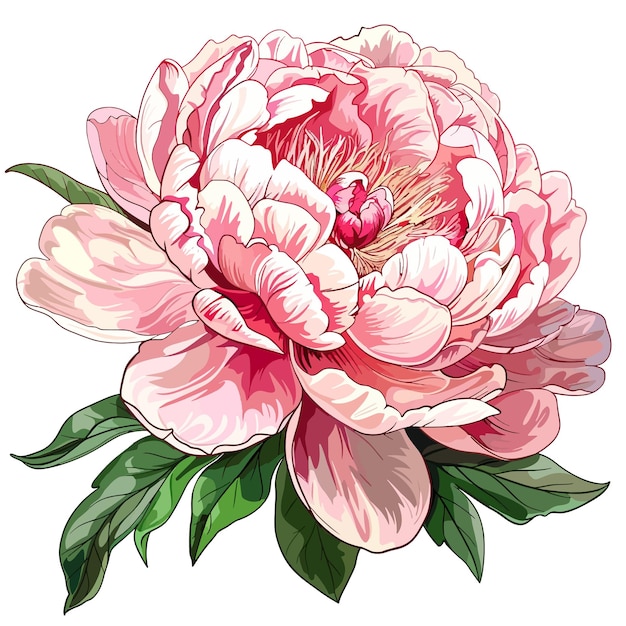 Vector peony flower