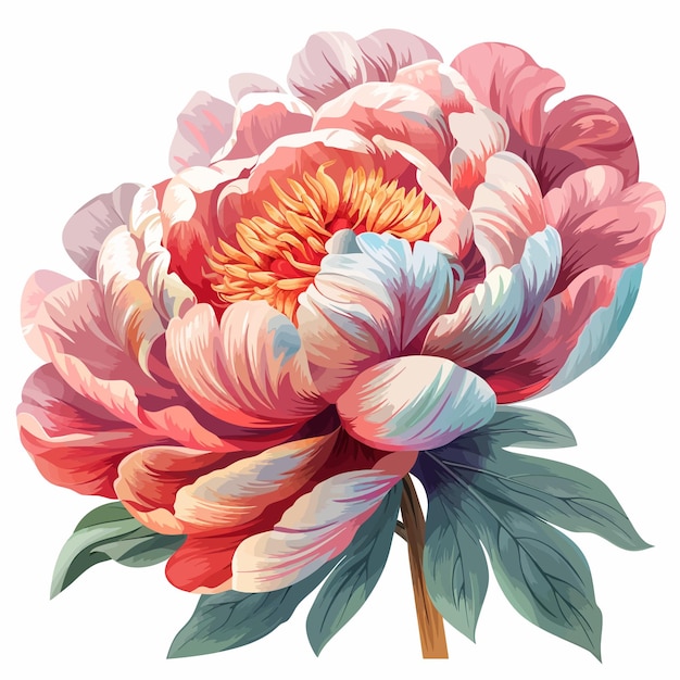 Vector peony flower