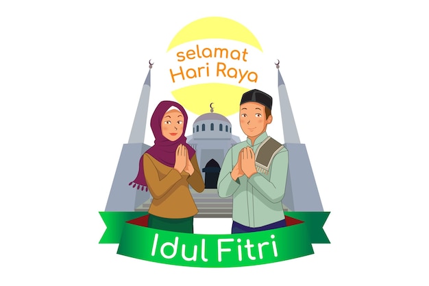 People activities during Ramadhan in flat design