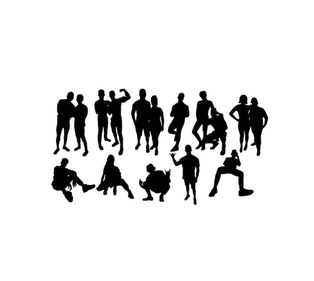 People Activity Silhouettes art vector design