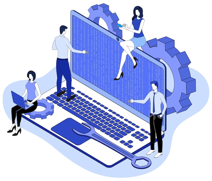 Vector people are engaged in the development of computer applications