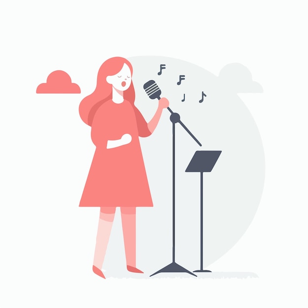 Vector people are singing in a flat design style