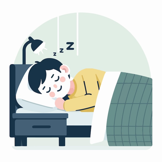 Vector people are sleeping in a simple flat design style