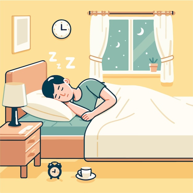 Vector people are sleeping in a simple flat design style