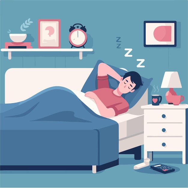 Vector people are sleeping in a simple flat design style