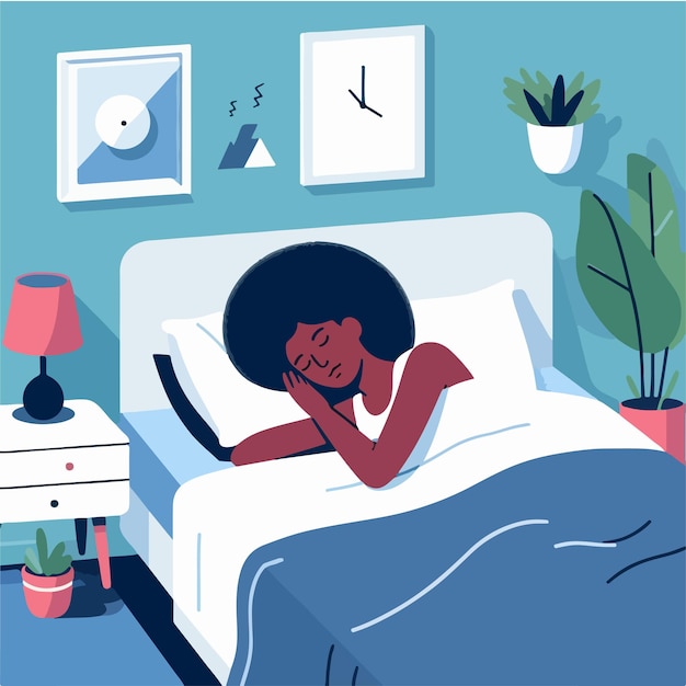 people are sleeping in a simple flat design style