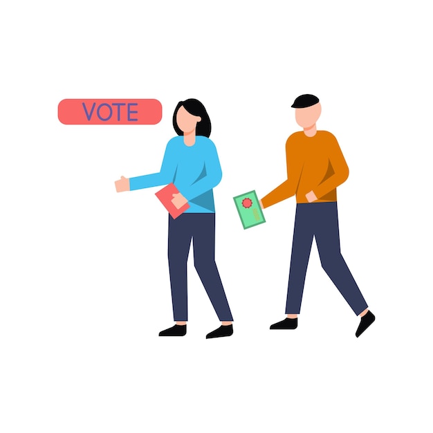 People are standing in the voting queue