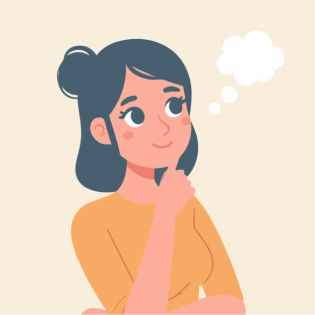 Vector people are thinking in a simple flat design style