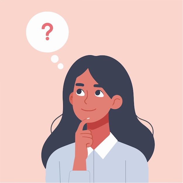 Vector people are thinking in a simple flat design style