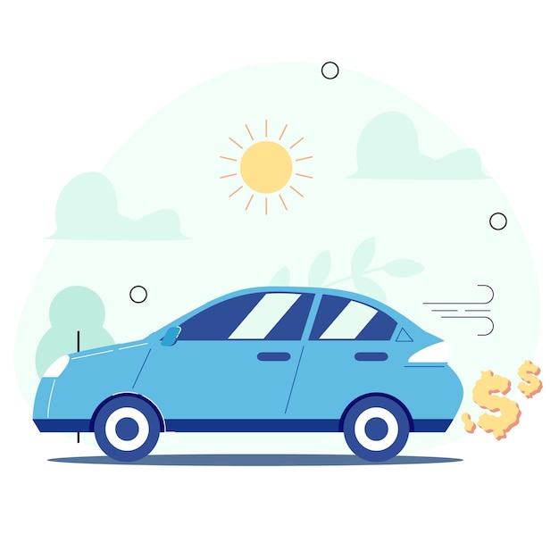 Le persone sono molto felici quando acquistano auto costose costose nuove auto vector illustration