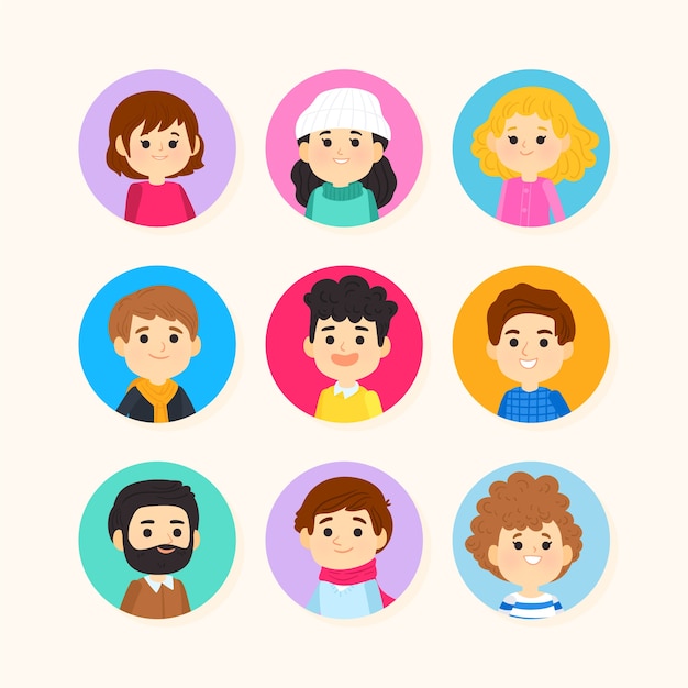 People avatars cartoon design