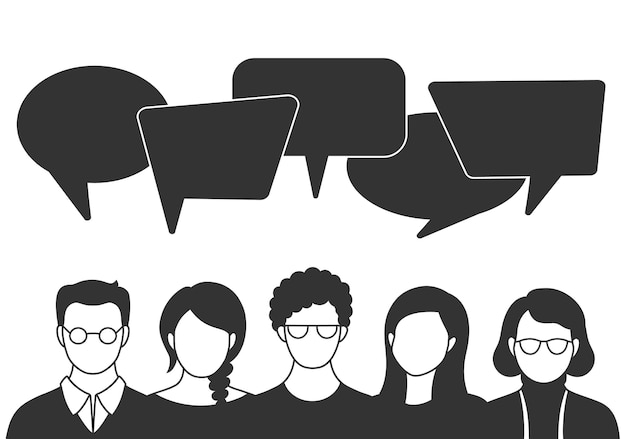 Vector people avatars with speech bubbles