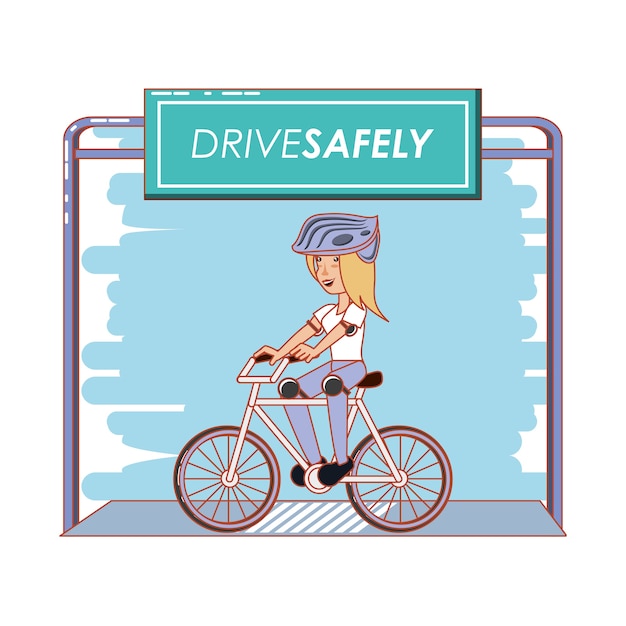 自転車で安全にキャンペーンをする人々
