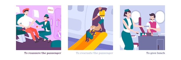 People on board flat illustration